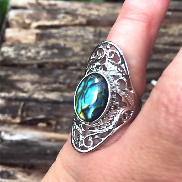 Abalone Shell Ring Boho - Picture 6 of 8